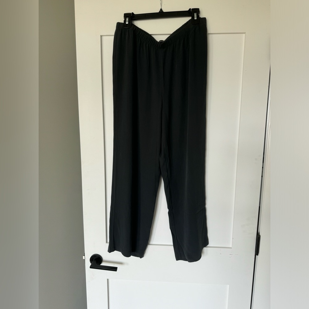 Silk Crepe Georgette Eileen Fisher Pants Sz Med Gray